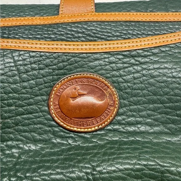 Elegant Green and Tan Leather Women's Bag - Picture 4 of 7